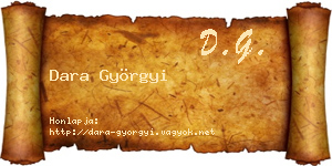 Dara Györgyi névjegykártya